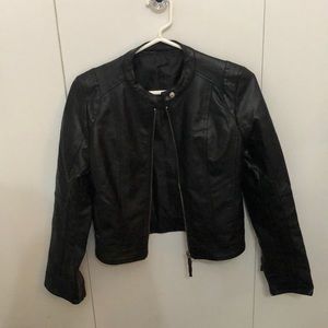 Black faux leather jacket